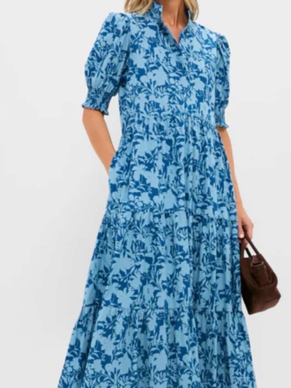 HYACINTH HOUSE
Steel Blue Floral Bennett Maxi Dress NWT